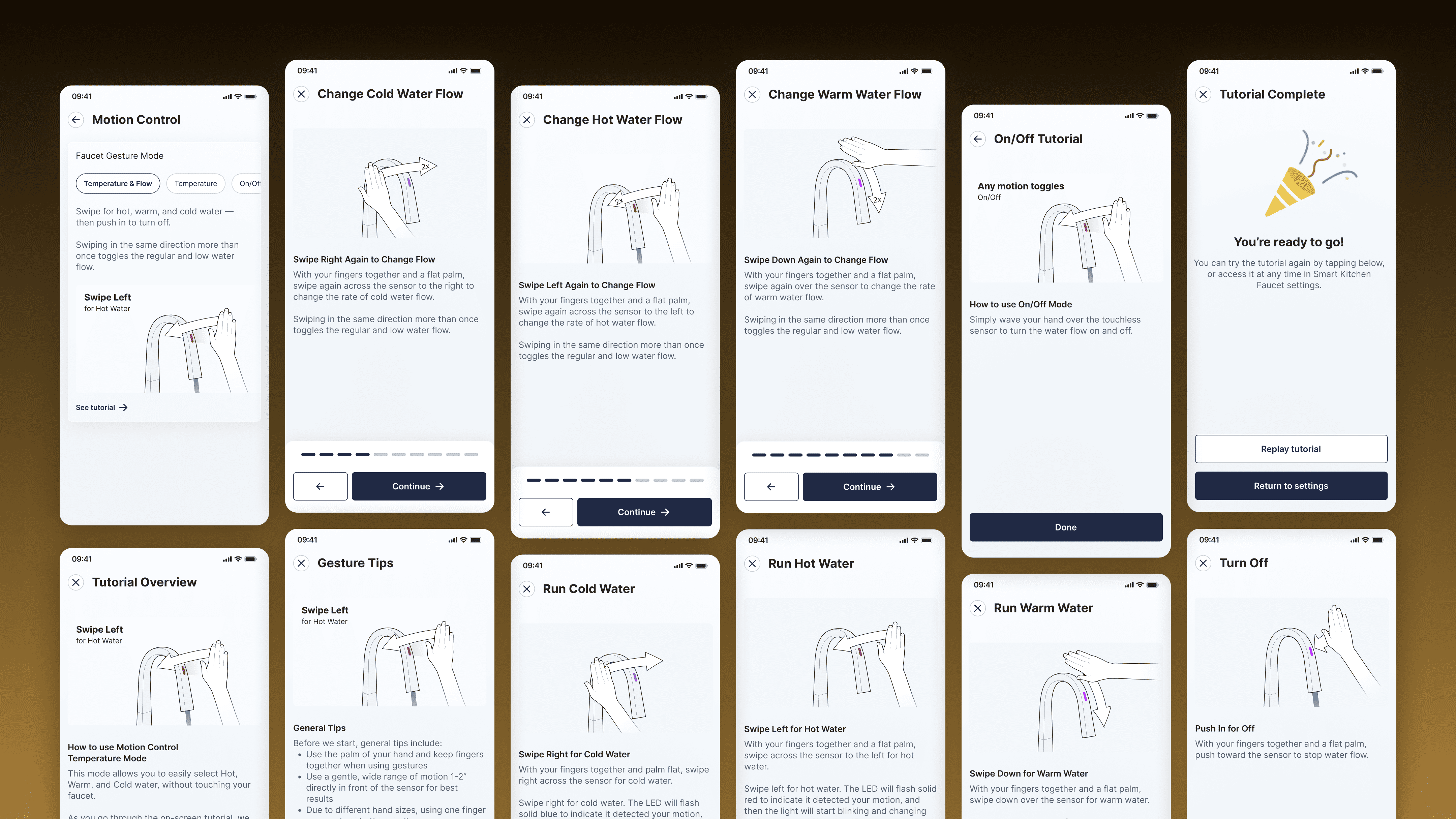 Updated motion gesture user flow in Figma.