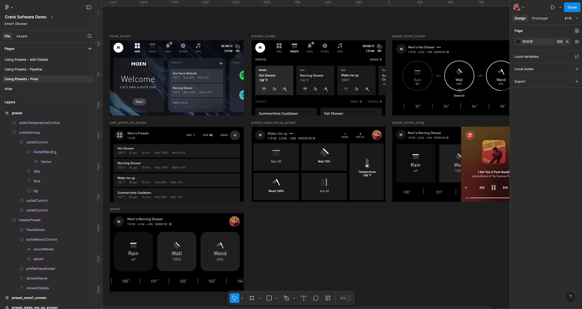Figma screen setup.