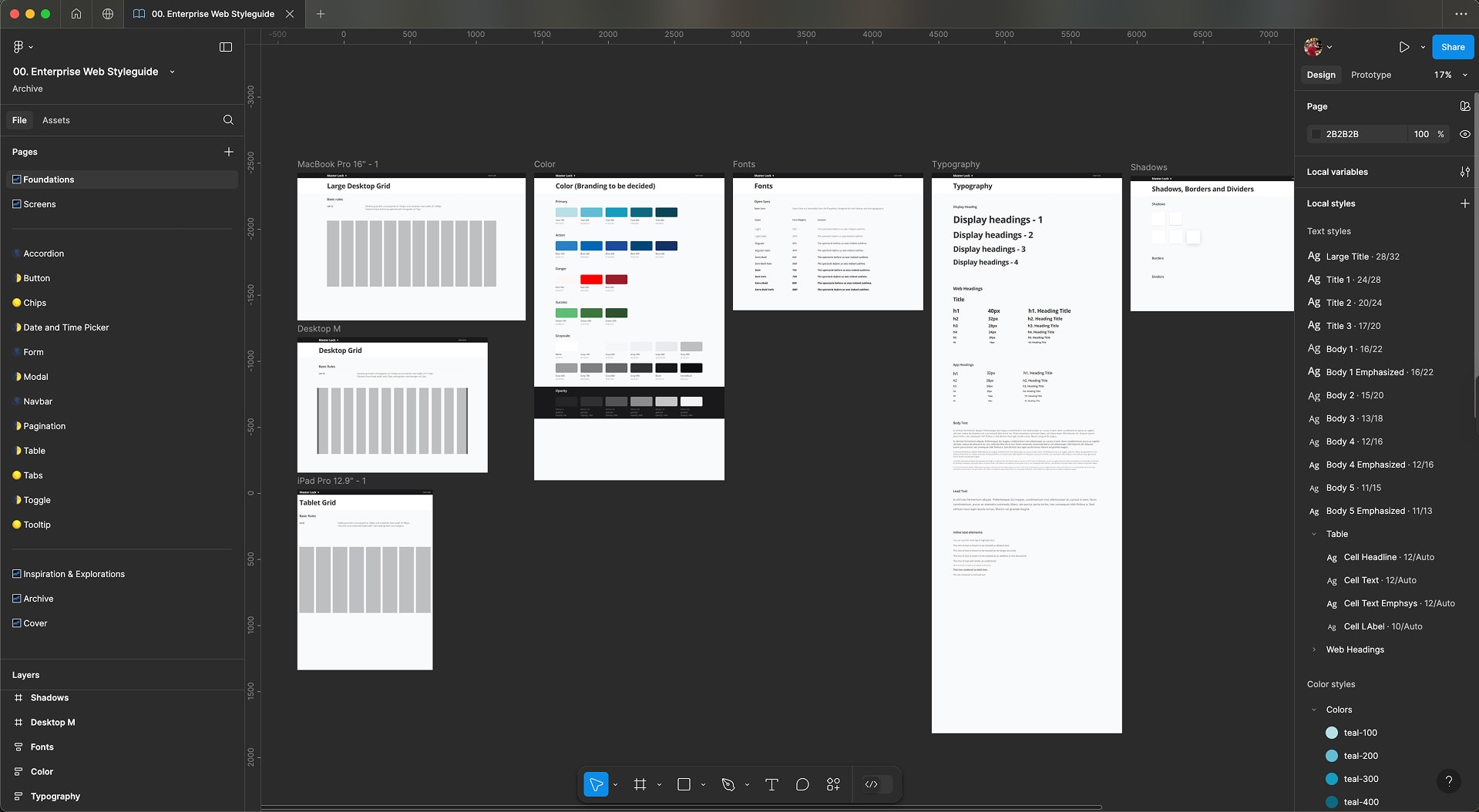 Snippets of the styleguide.